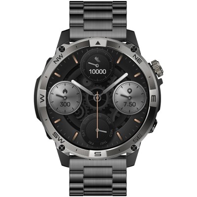 Smartwatch Męski Gravity GT46-4 na pasku gumowym w kolorze Czarny/Pomarańczowy o szerokości 22mm