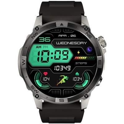 Smartwatch Męski Gravity GT46-3 na pasku gumowym w kolorze Grafitowy/Czarny o szerokości 22mm