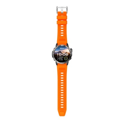 Smartwatch Męski Gravity GT46-4 na pasku gumowym w kolorze Czarny/Pomarańczowy o szerokości 22mm