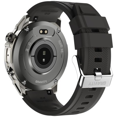 Smartwatch Męski Gravity GT46-3 na pasku gumowym w kolorze Grafitowy/Czarny o szerokości 22mm