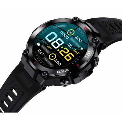 Smartwatch Męski Gravity GT8-1 na pasku gumowym w kolorze CZARNY/CZARNY o szerokości 22mm