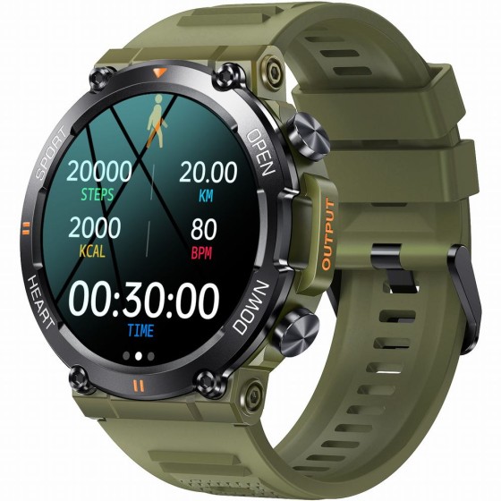 Smartwatch Męski Gravity GT7-3 PRO na pasku gumowym w kolorze KHAKI/KHAKI o szerokości 22mm
