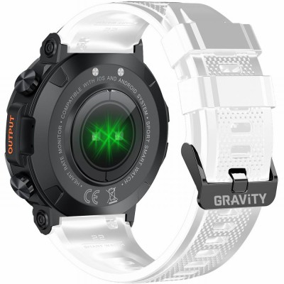 Smartwatch Damski Gravity GT7-6 PRO na pasku gumowym w kolorze CZARNY/BIAŁY o szerokości 22mm