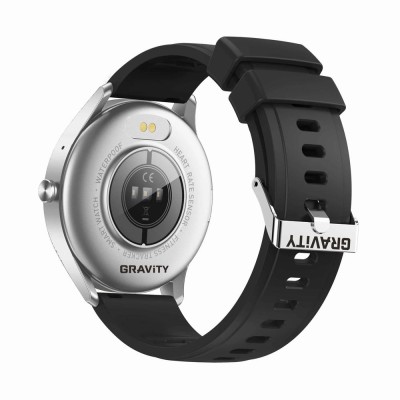 Smartwatch Damski Gravity GT2-6 na pasku gumowym w kolorze SREBRNY/CZARNY o szerokości 22mm