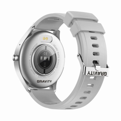 Smartwatch Damski Gravity GT2-7 na pasku gumowym w kolorze SREBRNY/SZARY o szerokości 22mm