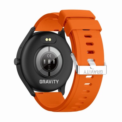 Smartwatch Damski Gravity GT2-9 na pasku gumowym w kolorze CZARNY/POMARAŃCZOWY o szerokości 22mm