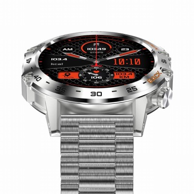 Smartwatch Męski Gravity GT9-3 na bransolecie stalowej w kolorze SREBRNY/SREBRNY o szerokości 22mm