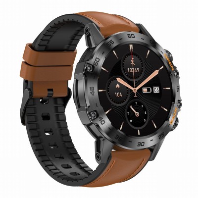 Smartwatch Męski Gravity GT9-7  w kolorze CZARNY/BRĄZOWY o szerokości 22mm