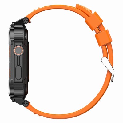 Smartwatch Męski Gravity GT6-3 na pasku gumowym w kolorze CZARNY/POMARAŃCZOWY o szerokości 22mm