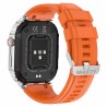 Smartwatch Męski Gravity GT6-4 na pasku gumowym w kolorze SREBRNY/POMARAŃCZOWY o szerokości 22mm