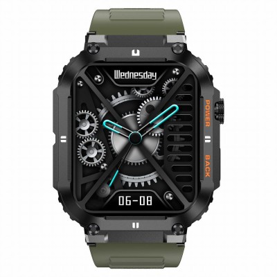 Smartwatch Męski Gravity GT6-6 na pasku gumowym w kolorze CZARNY/KHAKI o szerokości 22mm