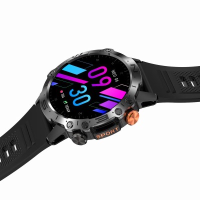 Smartwatch Męski Gravity GT20-6 na pasku gumowym w kolorze CZARNY/ZIELONY MORO o szerokości 22mm