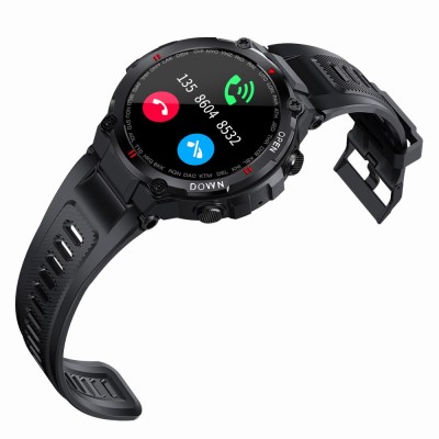 Smartwatch Męski Gravity GT7-1 na pasku gumowym w kolorze CZARNY/CZARNY o szerokości 22mm