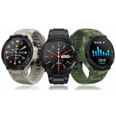 Smartwatch Męski Gravity GT7-3 na pasku gumowym w kolorze KHAKI/KHAKI o szerokości 22mm