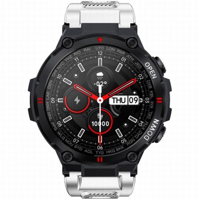 Smartwatch Męski Gravity GT7-6 na pasku gumowym w kolorze CZARNY/BIAŁY o szerokości 22mm