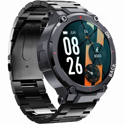 Smartwatch Męski Gravity GT8-2 na bransolecie stalowej w kolorze CZARNY/CZARNY o szerokości 22mm