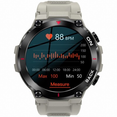 Smartwatch Męski Gravity GT8-4 na pasku gumowym w kolorze SZARY/SZARY o szerokości 22mm