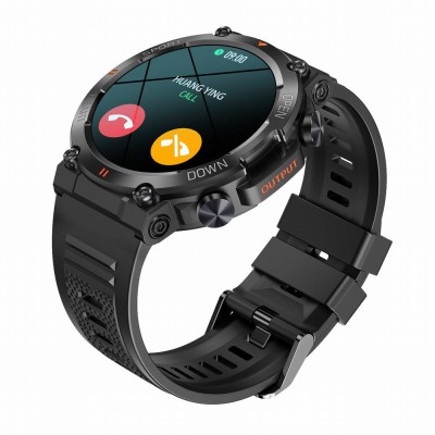 Smartwatch Męski Gravity GT7-1 PRO na pasku gumowym w kolorze CZARNY/CZARNY o szerokości 22mm