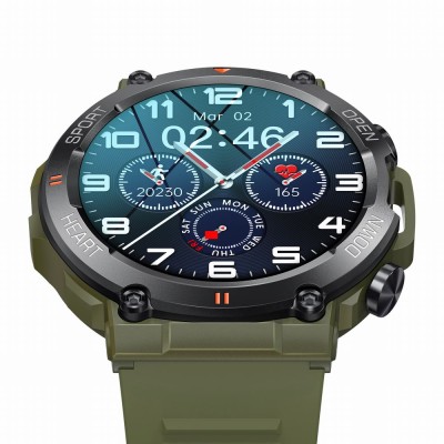 Smartwatch Męski Gravity GT7-3 PRO na pasku gumowym w kolorze KHAKI/KHAKI o szerokości 22mm