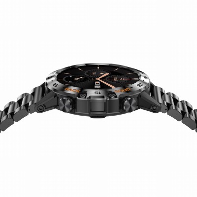 Smartwatch Męski Gravity GT9-2 na bransolecie stalowej w kolorze CZARNY/CZARNY o szerokości 22mm