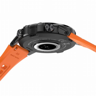 Smartwatch Męski Gravity GT9-4 na pasku gumowym w kolorze CZARNY/POMARAŃCZOWY o szerokości 22mm