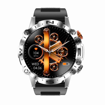 Smartwatch Męski Gravity GT20-2 na pasku gumowym w kolorze SREBRNY/CZARNY o szerokości 22mm