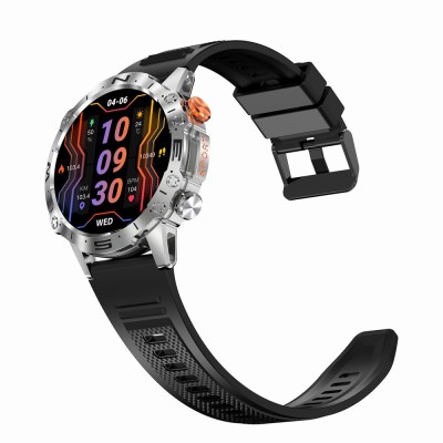 Smartwatch Męski Gravity GT20-2 na pasku gumowym w kolorze SREBRNY/CZARNY o szerokości 22mm