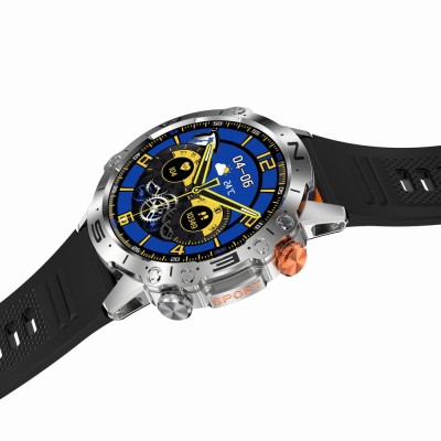 Smartwatch Męski Gravity GT20-2 na pasku gumowym w kolorze SREBRNY/CZARNY o szerokości 22mm