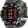 Smartwatch Męski Gravity GT20-6 na pasku gumowym w kolorze CZARNY/ZIELONY MORO o szerokości 22mm