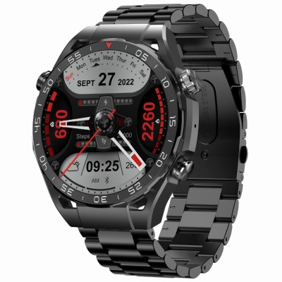 Smartwatch Męski Gravity GT13-1 na bransolecie stalowej w kolorze CZARNY/CZARNY o szerokości 26mm