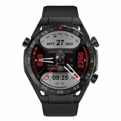 Smartwatch Męski Gravity GT13-1 na bransolecie stalowej w kolorze CZARNY/CZARNY o szerokości 26mm